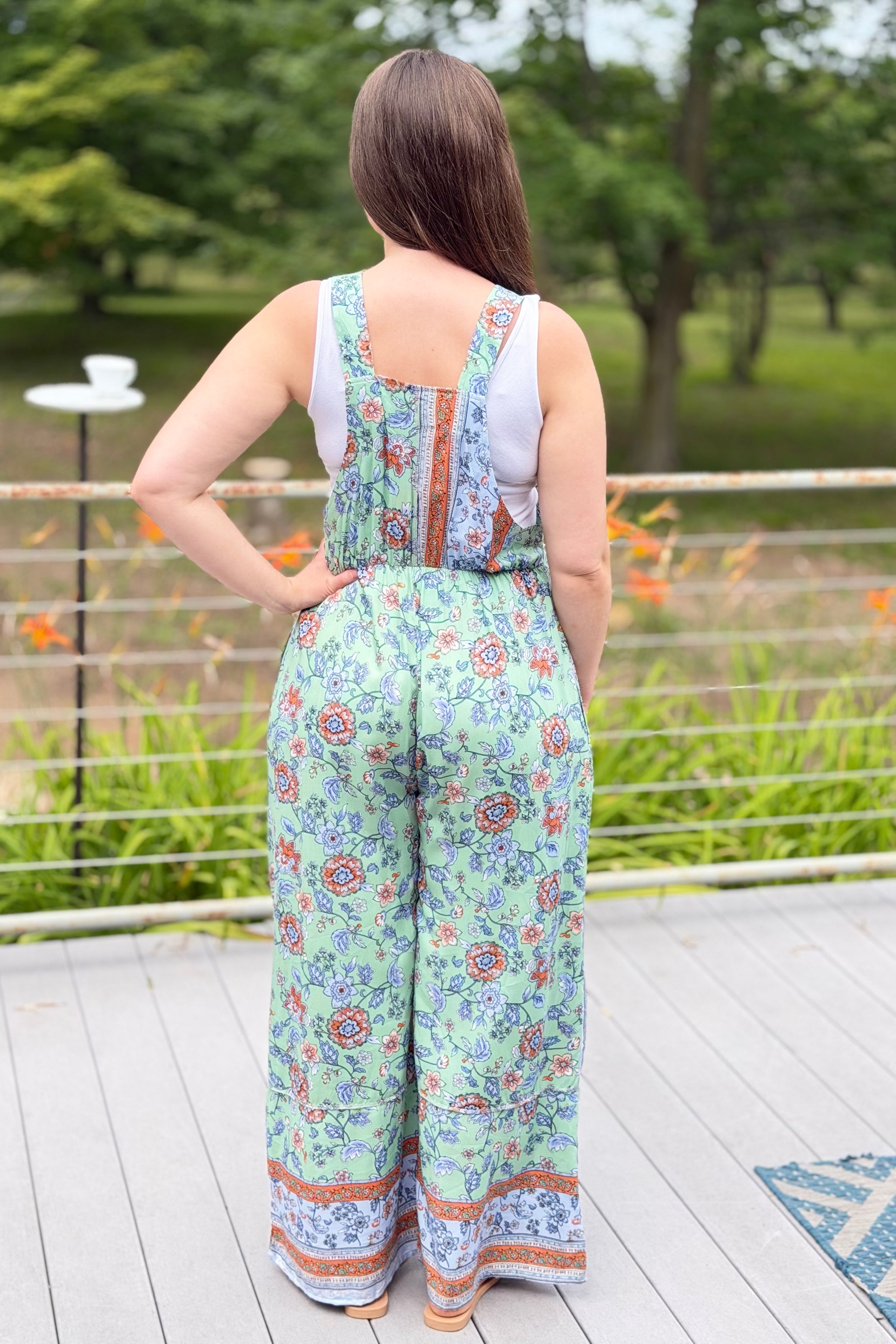 Boho Floral Blossom Patchwork Overall