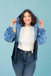 Velvet Retro Track Jacket - Blue