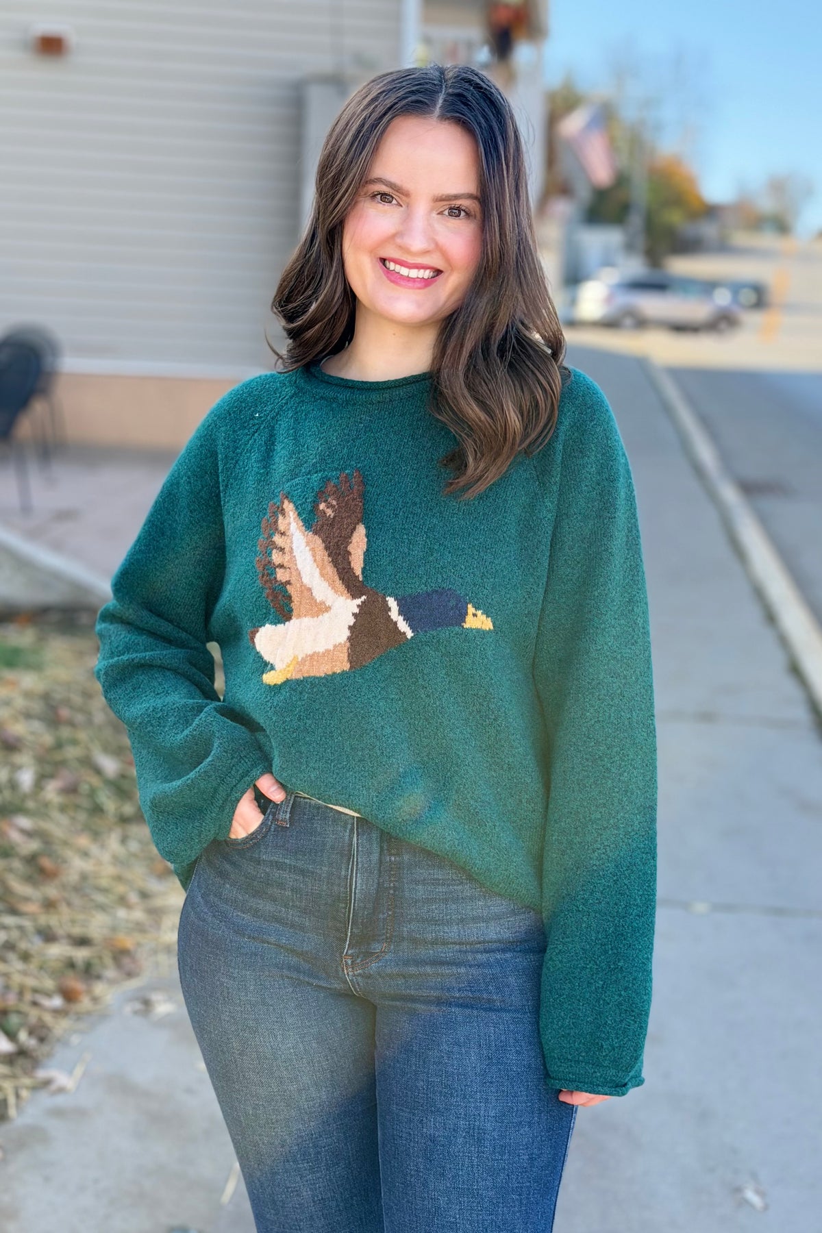 Mallard in Flight Sweater - Forest