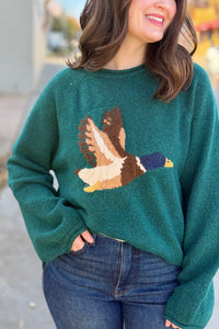 Mallard in Flight Sweater - Forest