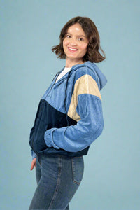 Velvet Retro Track Jacket - Blue