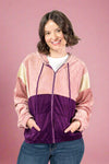 Velvet Retro Track Jacket - Plum