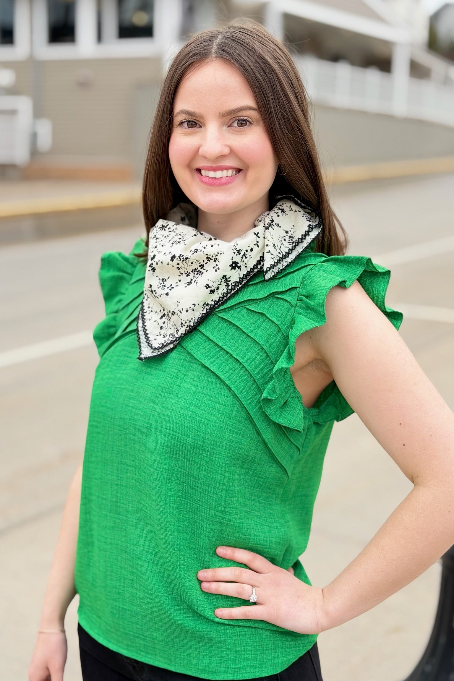 Cotton Square Scarf - Beige