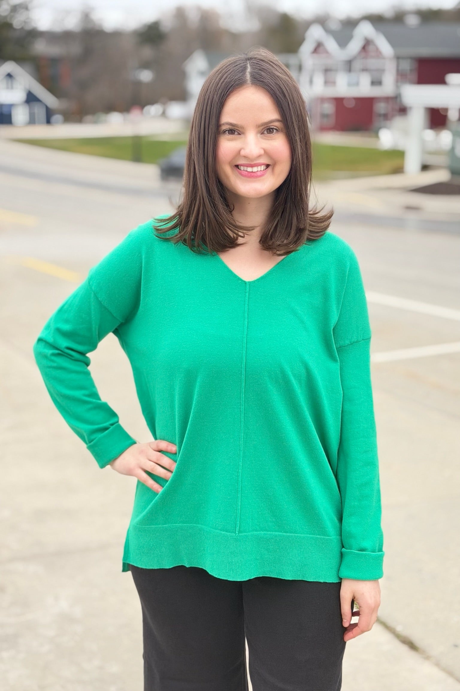Dreamer Lightweight Knit Top - Apple Green