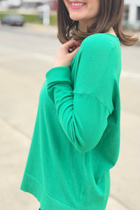 Dreamer Lightweight Knit Top - Apple Green