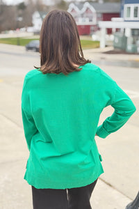 Dreamer Lightweight Knit Top - Apple Green