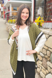 Geometric Lightweight Scarf - Green