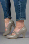 Windy Mary Jane Pump Heels - Grey