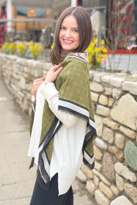 Geometric Lightweight Scarf - Green