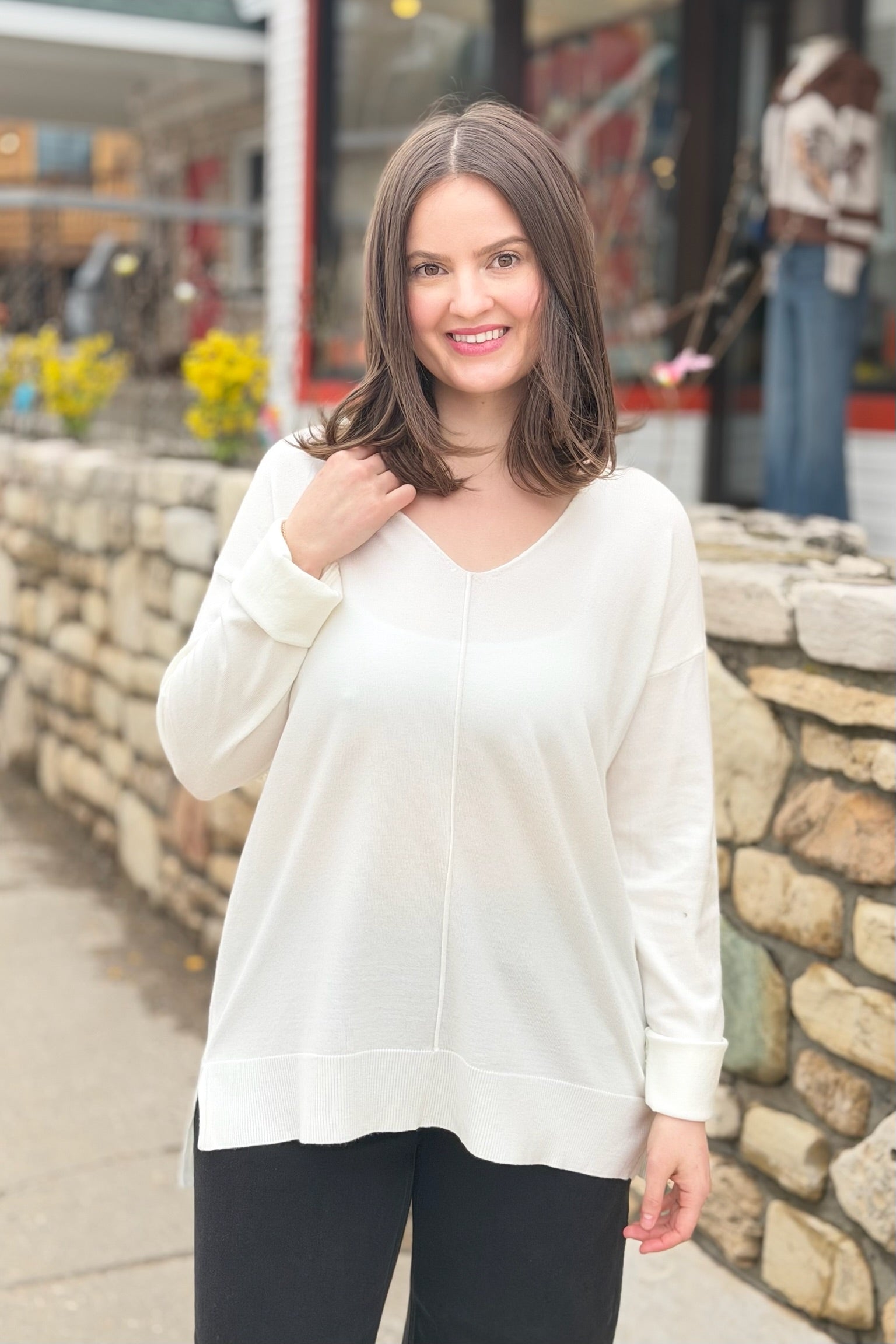 Dreamer Lightweight Knit Top - Snow
