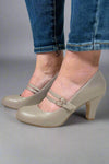 Windy Mary Jane Pump Heels - Grey