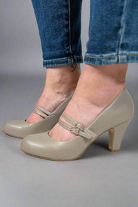 Windy Mary Jane Pump Heels - Grey