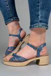 Hally Block Heel Sandal - Blue