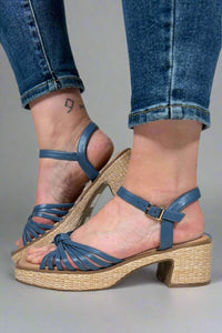 Hally Block Heel Sandal - Blue