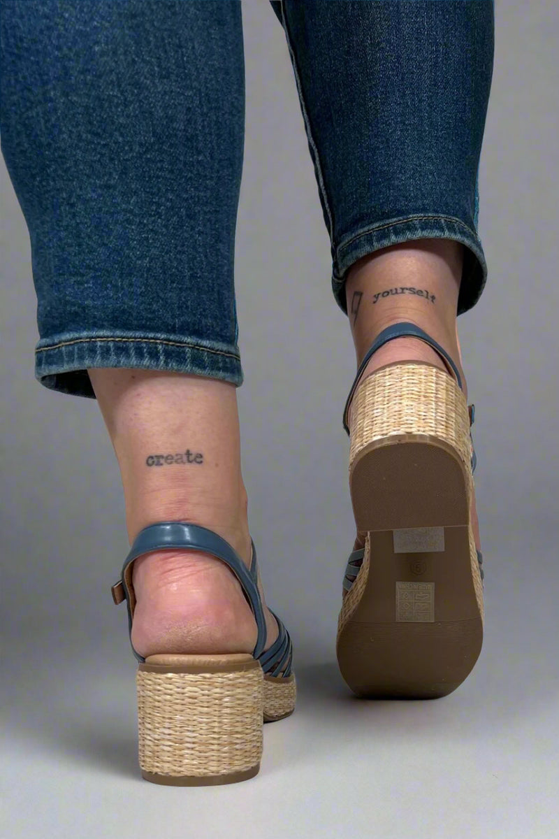 Hally Block Heel Sandal - Blue