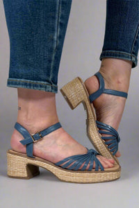 Hally Block Heel Sandal - Blue