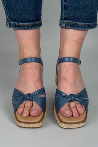 Hally Block Heel Sandal - Blue