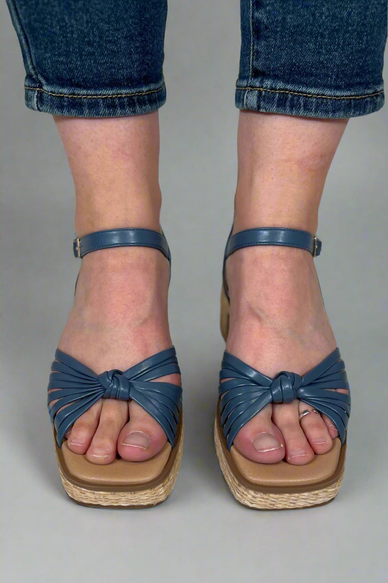 Hally Block Heel Sandal - Blue