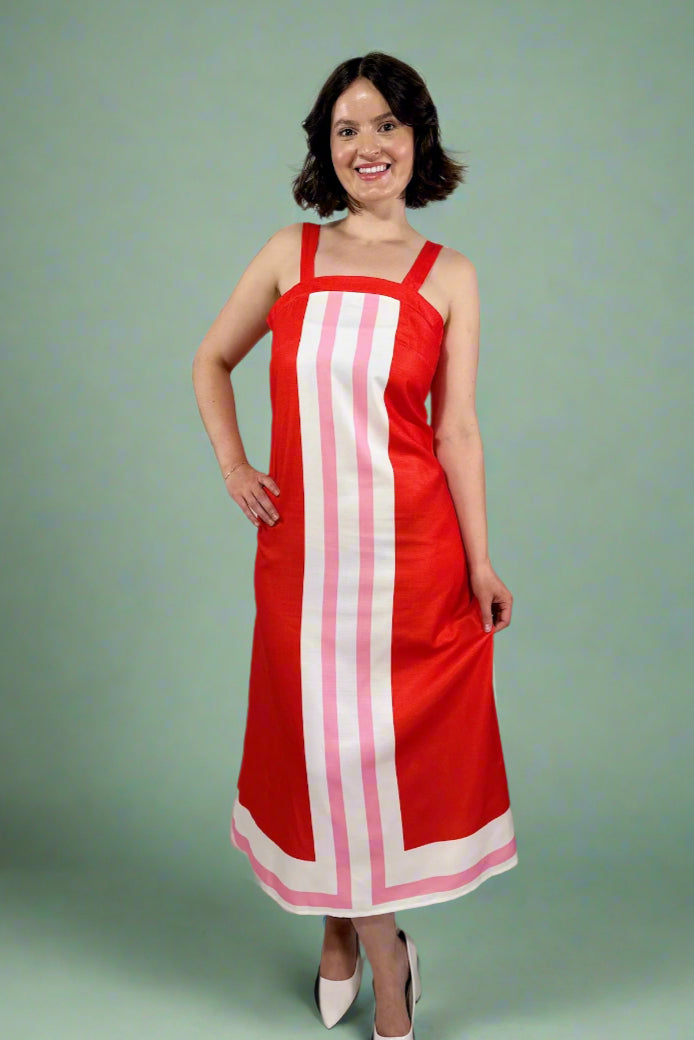 Colorblocked Stripe Resort Slip Dress