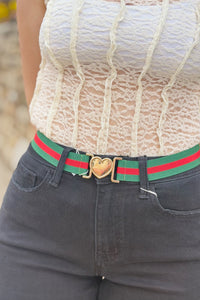Love Buckle Belt - Green