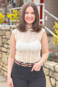 Chic Flattering Fit Lace Top - Ivory