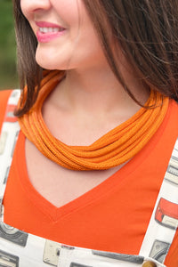 Multi Strand Rope Necklace - Orange