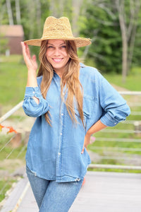 Braided Rope Band Straw Hat - Tan