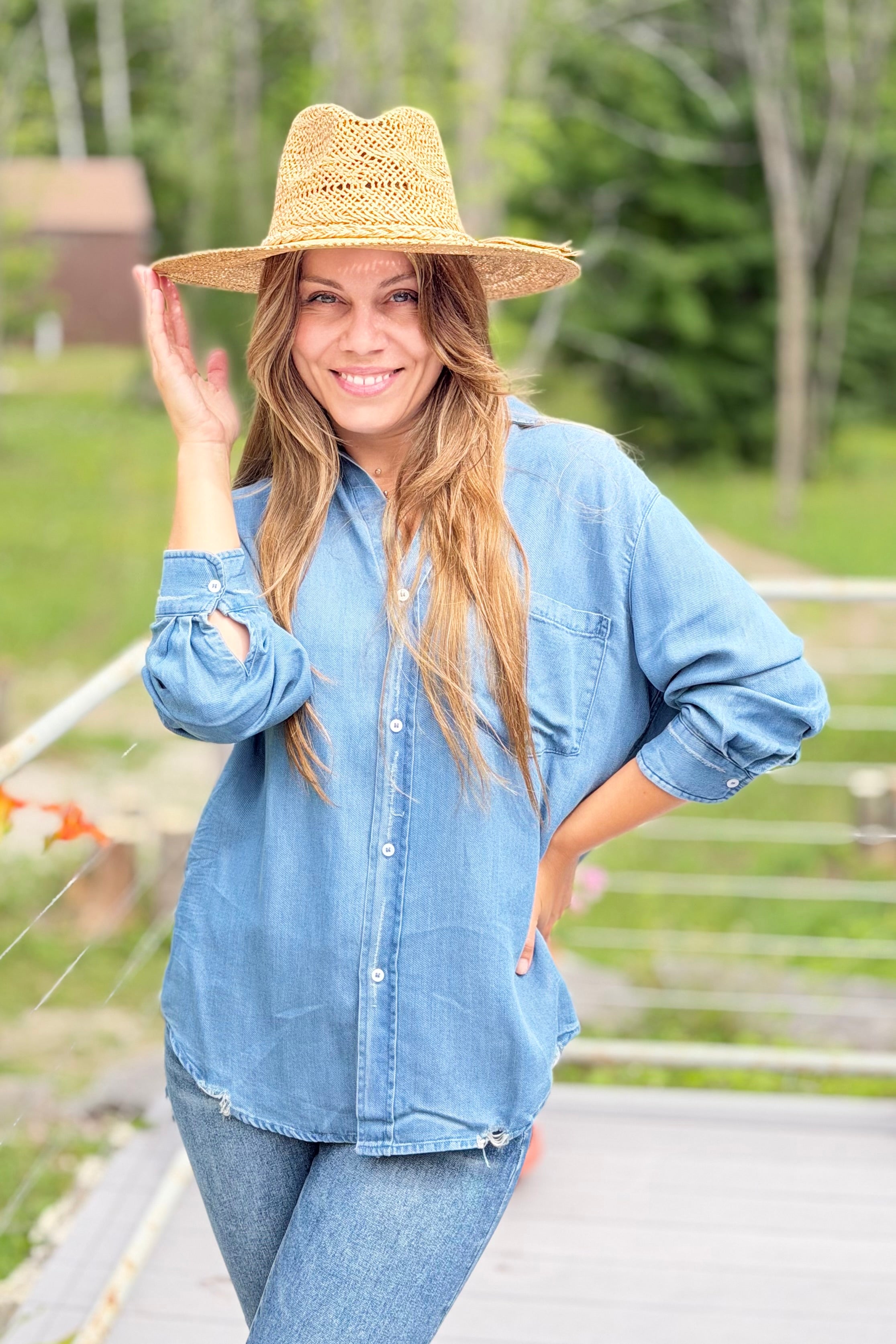 Ottavia Denim Button Down Top