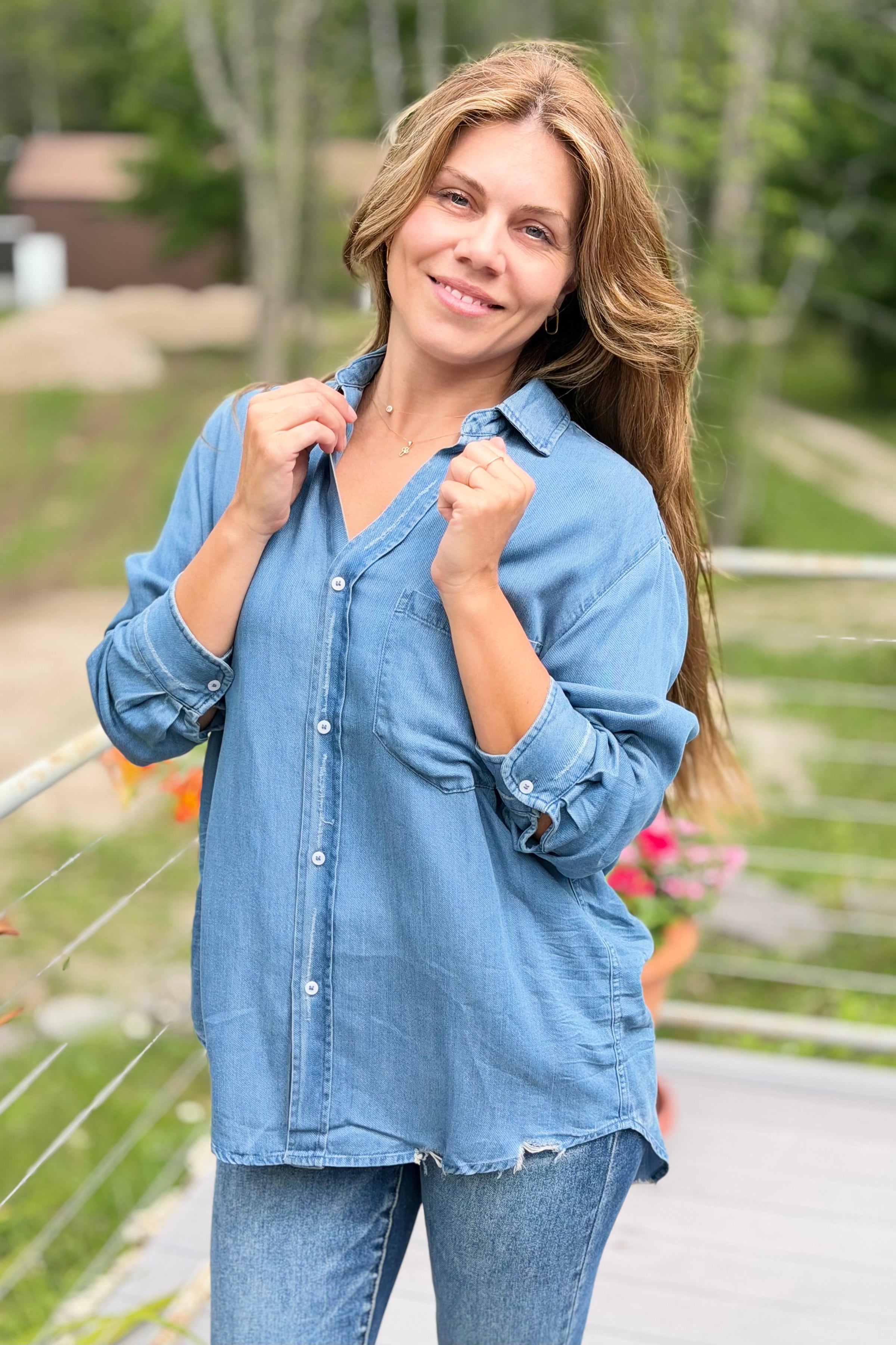 Ottavia Denim Button Down Top