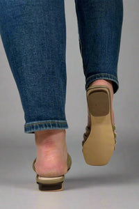 Cendi Multi Strap Slide Sandal Leather - Sage
