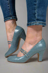 Windy Mary Jane Pump Heels - Blue