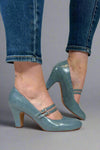 Windy Mary Jane Pump Heels - Blue