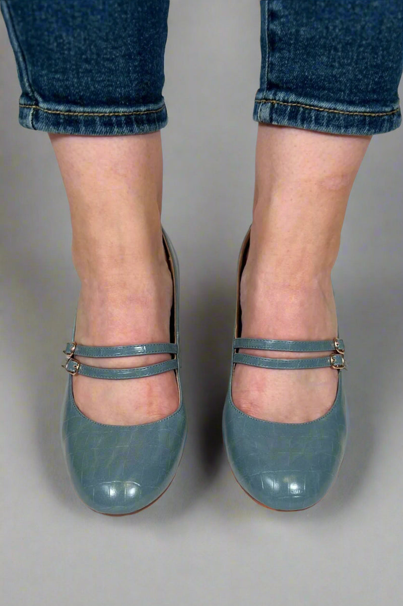 Windy Mary Jane Pump Heels - Blue