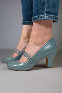 Windy Mary Jane Pump Heels - Blue