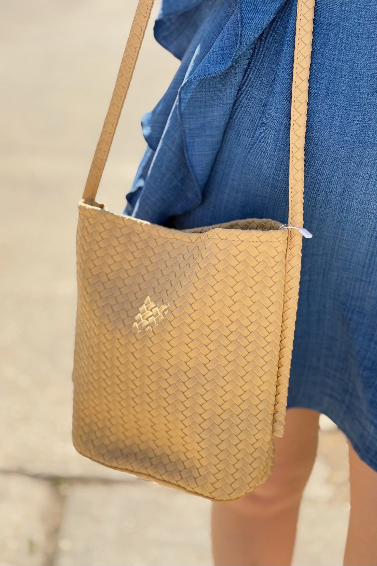 Woven Shoulder Bag - Yellow