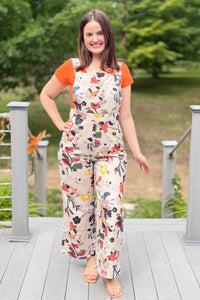 Bird Print Overalls