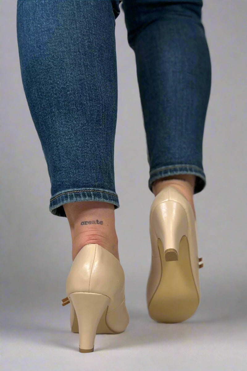 Windy Mary Jane Pump Heels - Nude