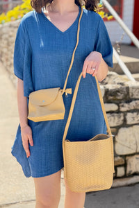 Woven Shoulder Bag - Yellow