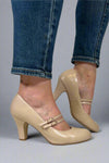Windy Mary Jane Pump Heels - Nude