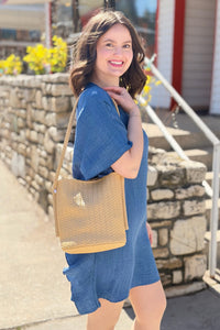 Woven Shoulder Bag - Yellow