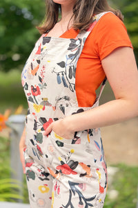 Bird Print Overalls