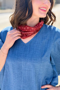 Paisley Scarf Bandana - Red