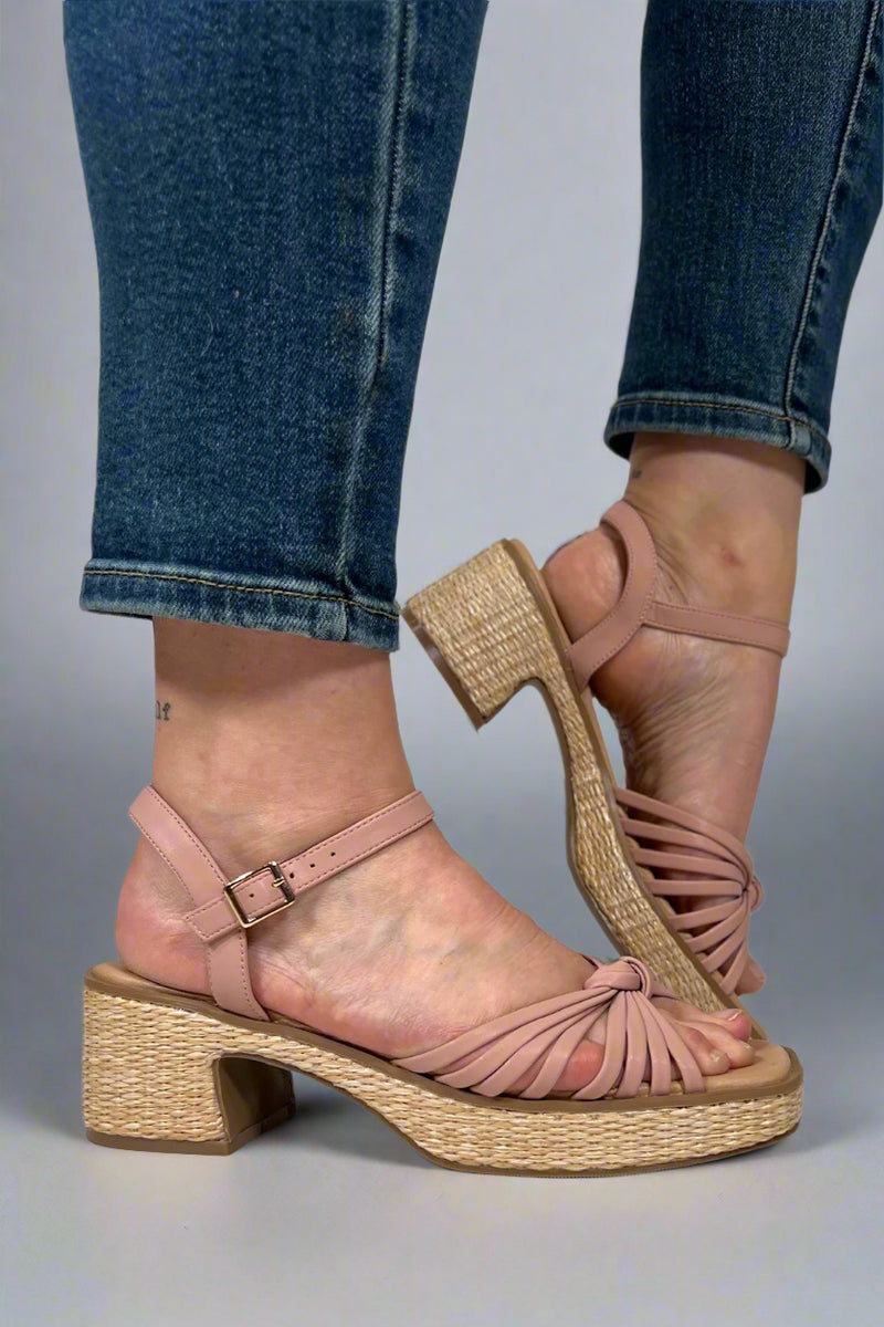 Hally Block Heel Sandal - Rose