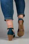 Kedzie Wedge Heel Sandals - Teal Blue