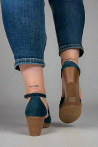 Kedzie Wedge Heel Sandals - Teal Blue