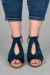 Kedzie Wedge Heel Sandals - Teal Blue