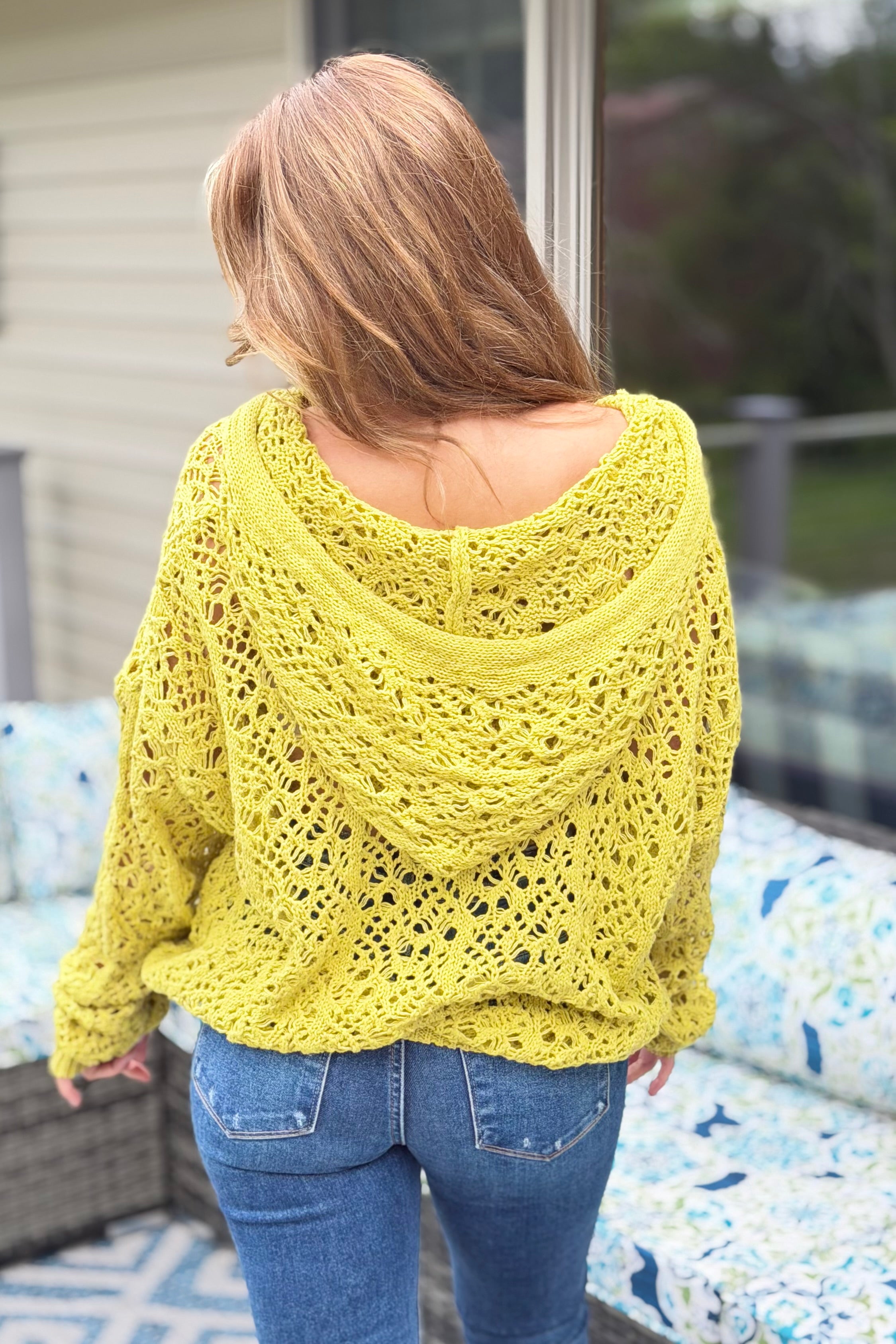V-Neck Knitted Sweater - Green Tea