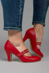 Windy Mary Jane Pump Heels - Red