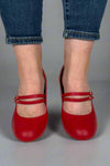 Windy Mary Jane Pump Heels - Red