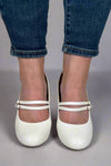 Windy Mary Jane Pump Heels - White
